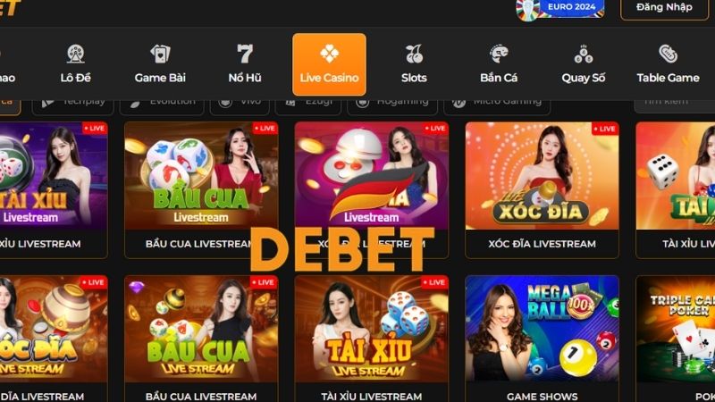 Giới thiệu đôi nét về sảnh chơi Casino live tại nhà cái DEBET. 